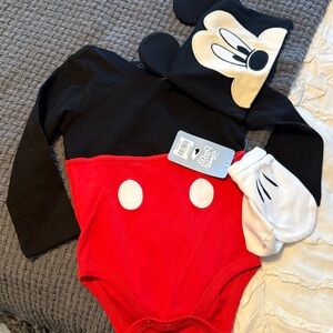 Disney Mickey Mouse Black and Red Bodysuit Set
